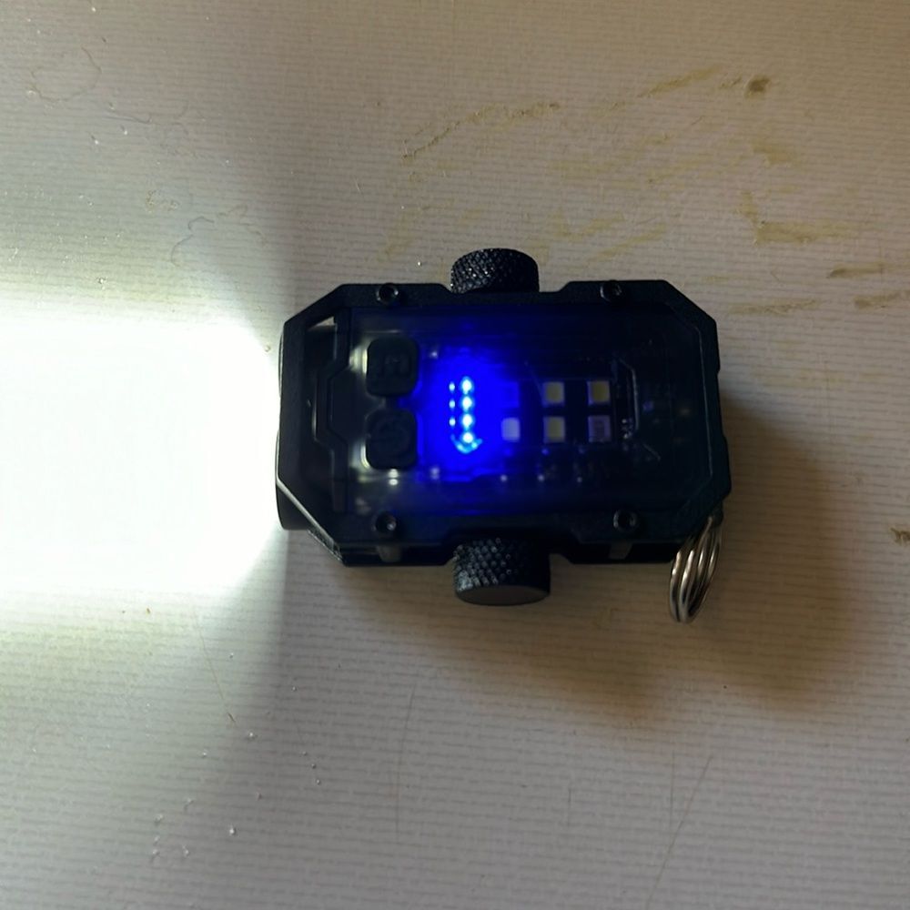 USB Rechargeable Flashlight Keychain or Magnet Black Mini LED Light Compact - Picture 2 of 4